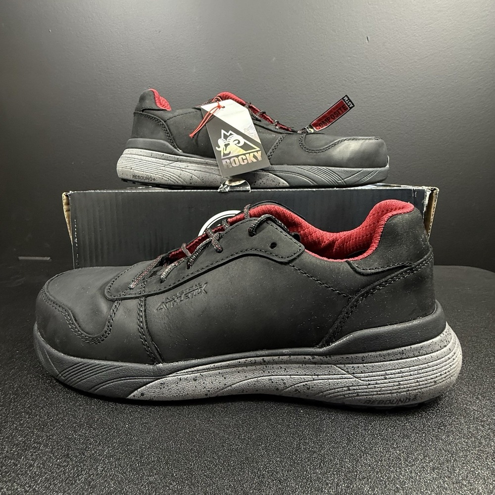 Rocky Work Shoes Comp Toe Industrial Athletix Sneaker Black Men's 10 RKK0367